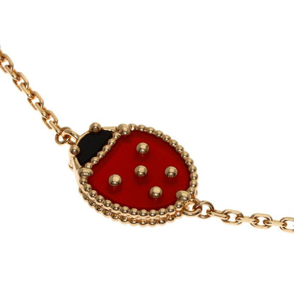 Van Cleef & Arpels Lucky Spring Onyx Carnelian Bracelet 18k Pink Gold