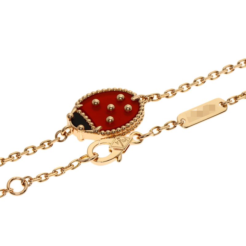 Van Cleef & Arpels Lucky Spring Onyx Carnelian Bracelet 18k Pink Gold