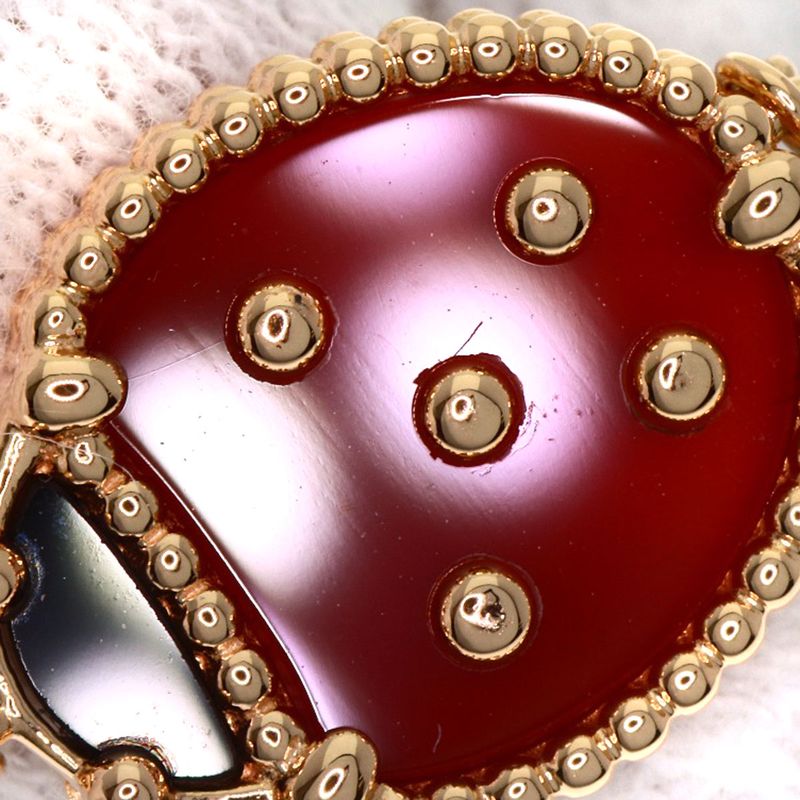 Van Cleef & Arpels Lucky Spring Onyx Carnelian Bracelet 18k Pink Gold