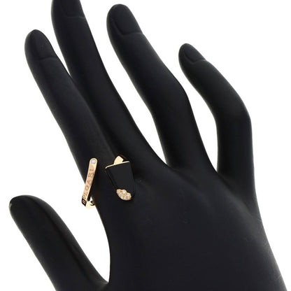 Bvlgari Gelati Onyx Diamond 54 Ring 18k Pink Gold