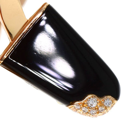 Bvlgari Gelati Onyx Diamond 54 Ring 18k Pink Gold