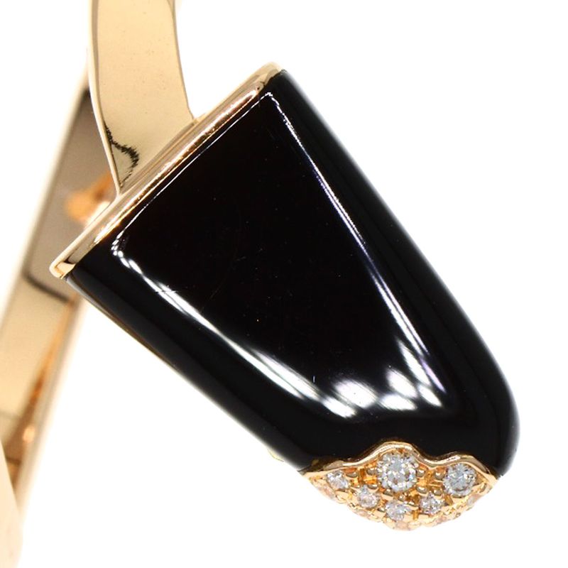 Bvlgari Gelati Onyx Diamond 54 Ring 18k Pink Gold