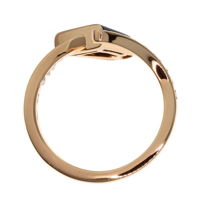 Bvlgari Gelati Onyx Diamond 54 Ring 18k Pink Gold