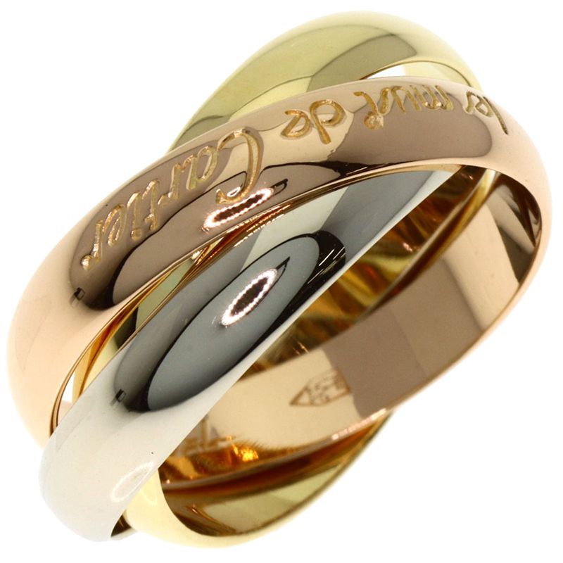 Cartier Trinity 49 Ring 18k Yellow Gold 18k White Pink