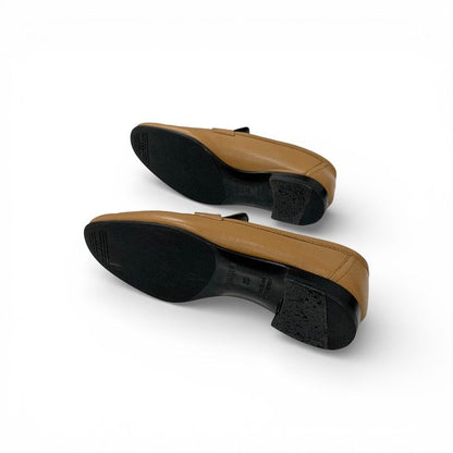 Hermes Paris Loafers Shoes Leather Natural Gold Hhardware Moccasins