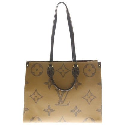 Louis Vuitton Monogram Reverse on the Go GM Handbag Brown Leather