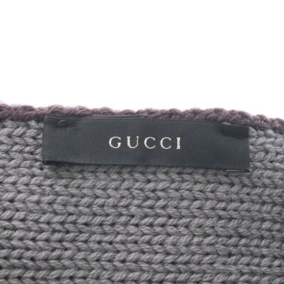 Gucci Logo Embroidery Border Wool Scarf Multi