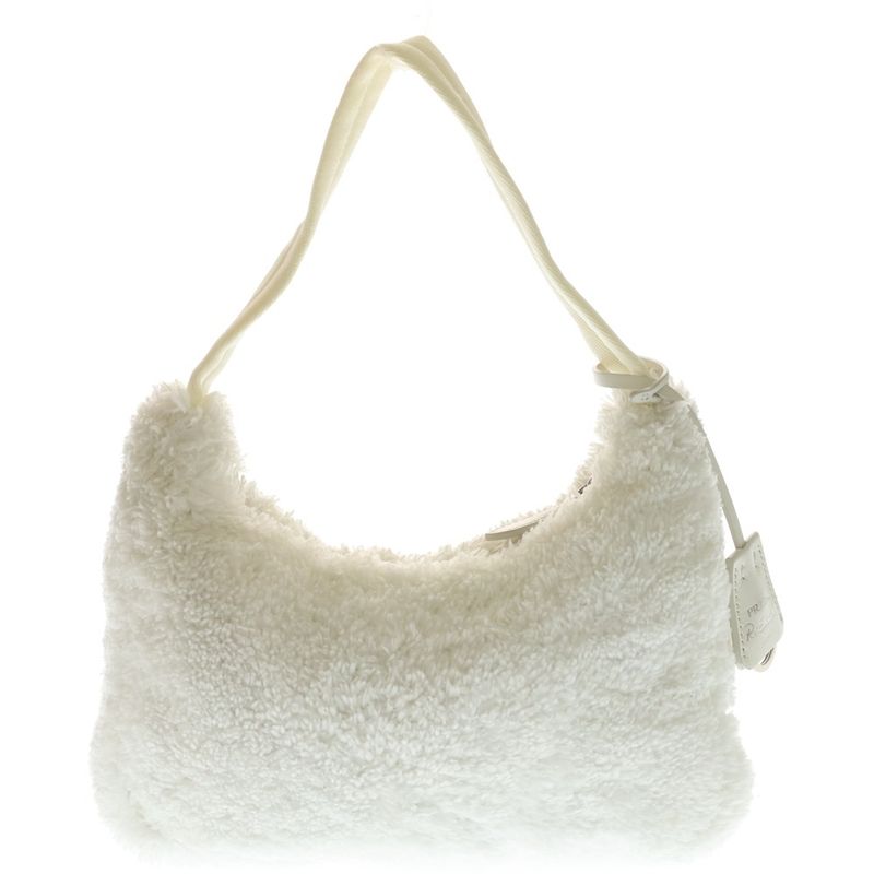 Prada Re Edition Shoulder Bag White Fur