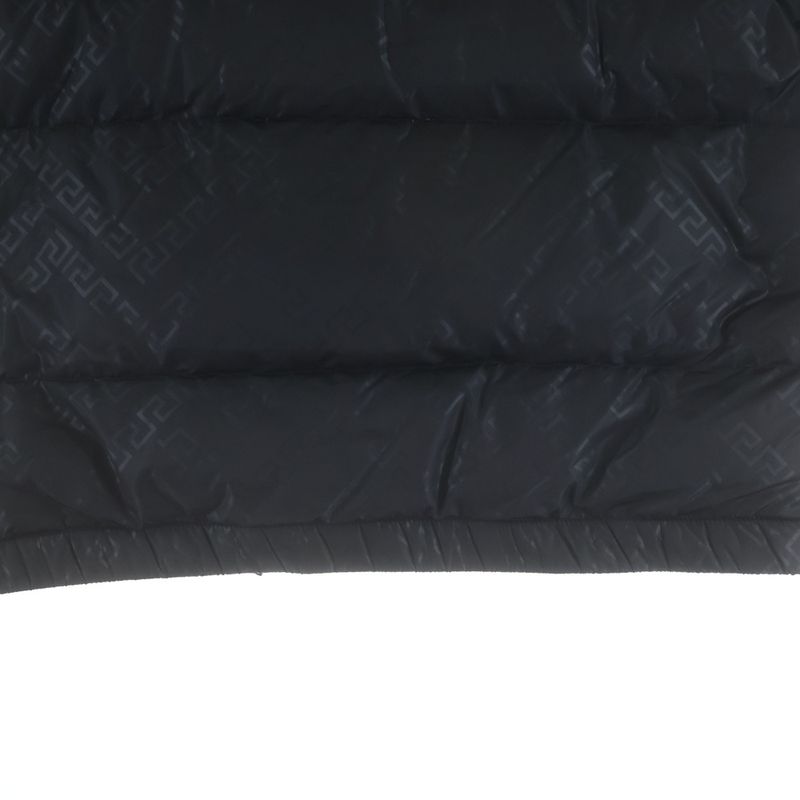 Versace Logo Tape Zip Up Down Vest Black