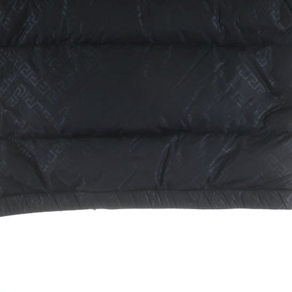 Versace Logo Tape Zip Up Down Vest Black