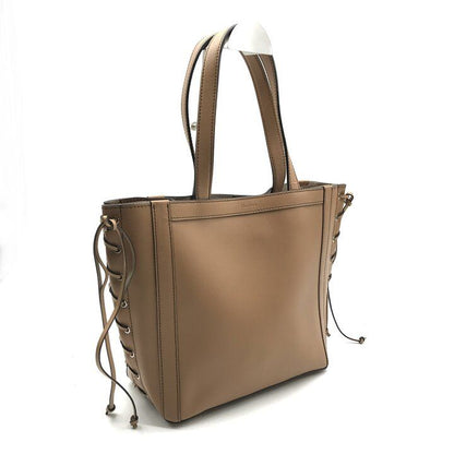 Max Mara Tote Shoulder Leather Braided Simple Brown Commuting to School