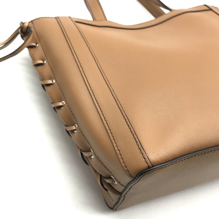 Max Mara Tote Shoulder Leather Braided Simple Brown Commuting to School