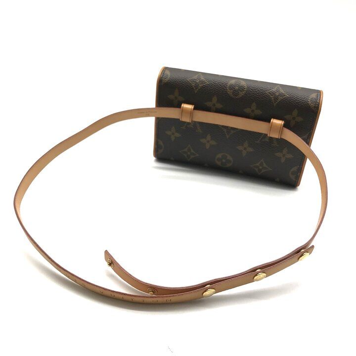 Louis Vuitton Pochette Florentine Monogram Belt Bag Leather Brown