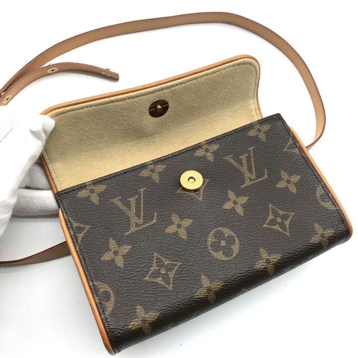 Louis Vuitton Pochette Florentine Monogram Belt Bag Leather Brown