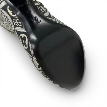 Louis Vuitton Silhouette Line Monogram Boots Short Shoes Fabric Black White
