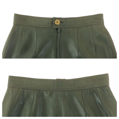 Loewe 40 Green Gold Leather 156 Skirt