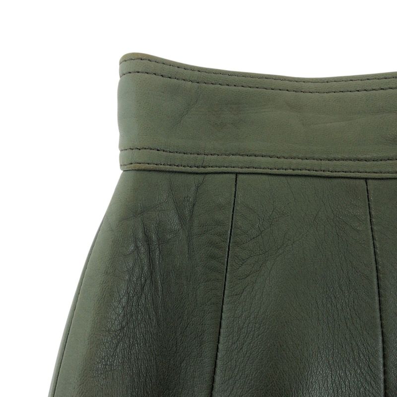 Loewe 40 Green Gold Leather 156 Skirt
