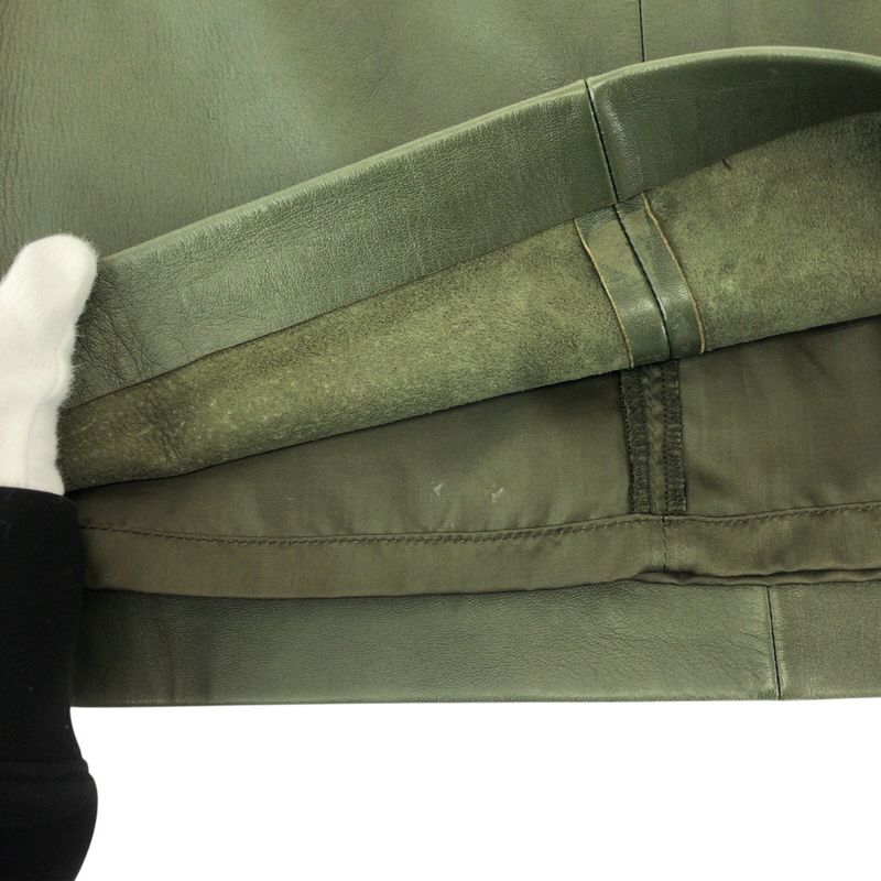 Loewe 40 Green Gold Leather 156 Skirt