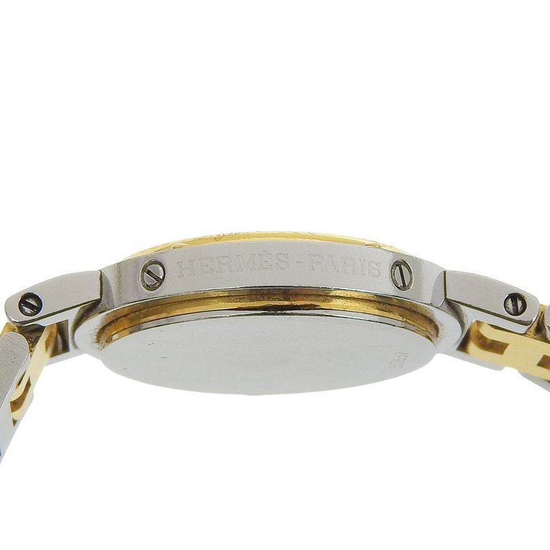 Hermes Clipper Stainless Steel Quartz Analog Display White Dial Watch