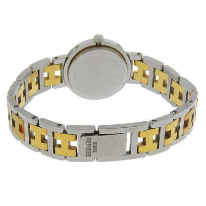 Hermes Clipper Stainless Steel Quartz Analog Display White Dial Watch