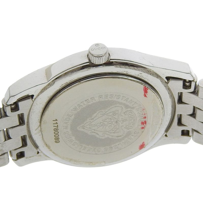 Gucci Stainless Steel Quartz Analog Display White Shell Dial Watch