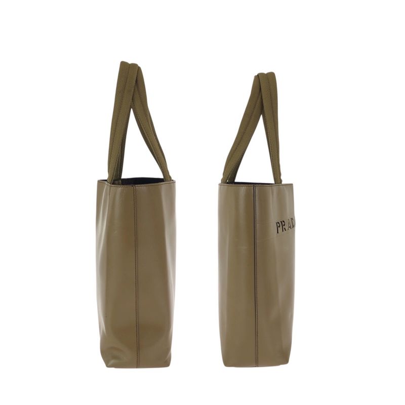 Prada Logo Tote Totes Khaki