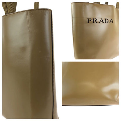 Prada Logo Tote Totes Khaki