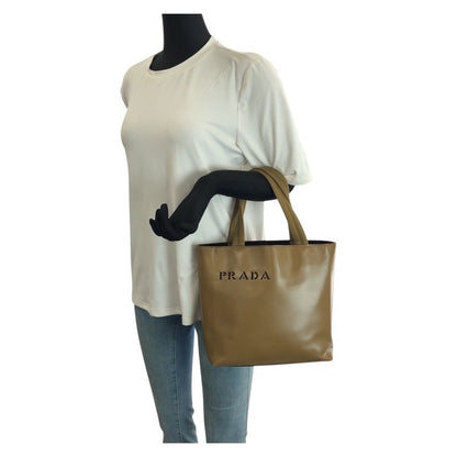 Prada Logo Tote Totes Khaki