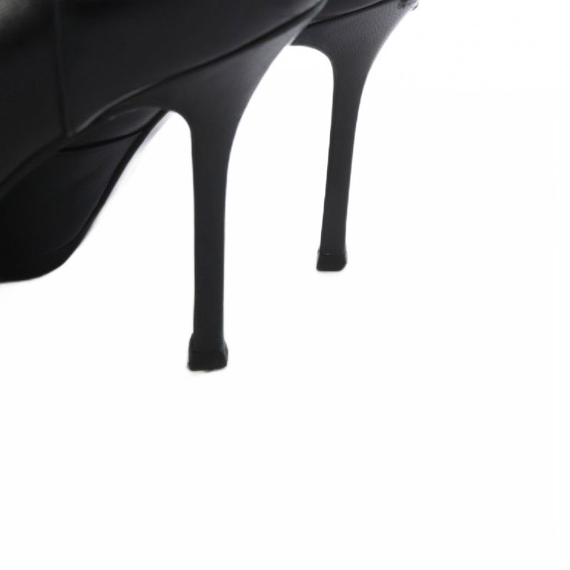 Saint Laurent Yves Short Boots Leather Pin Heel 35 Black