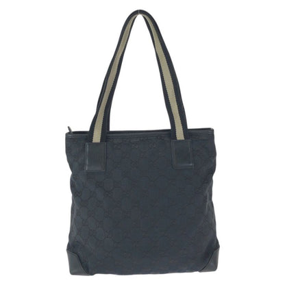 Gucci Black Silver GG Canvas Leather 019 Tote Shoulder Bag
