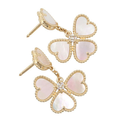 Van Cleef & Arpels Earrings Sweet Heart Diamond 18k Mother of Pearl