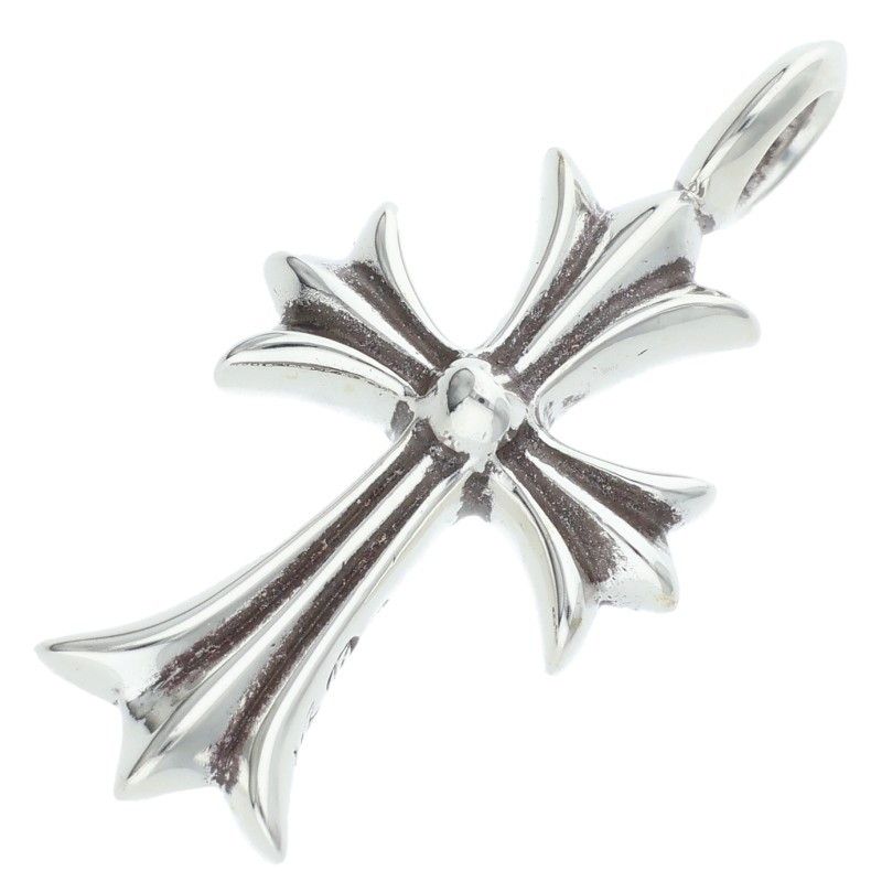 Chrome Hearts Tny Crsf P Dmnd Tiny Fat Cross Pave Diamond Pendant Silver