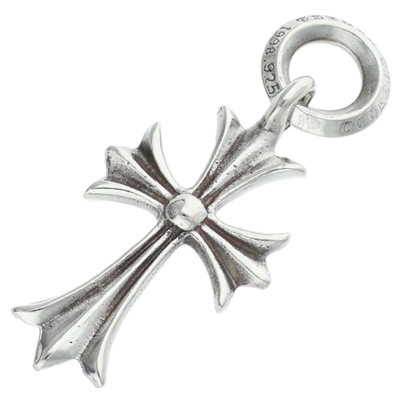 Chrome Hearts Tiny CH Cross Charm Silver Necklace Top