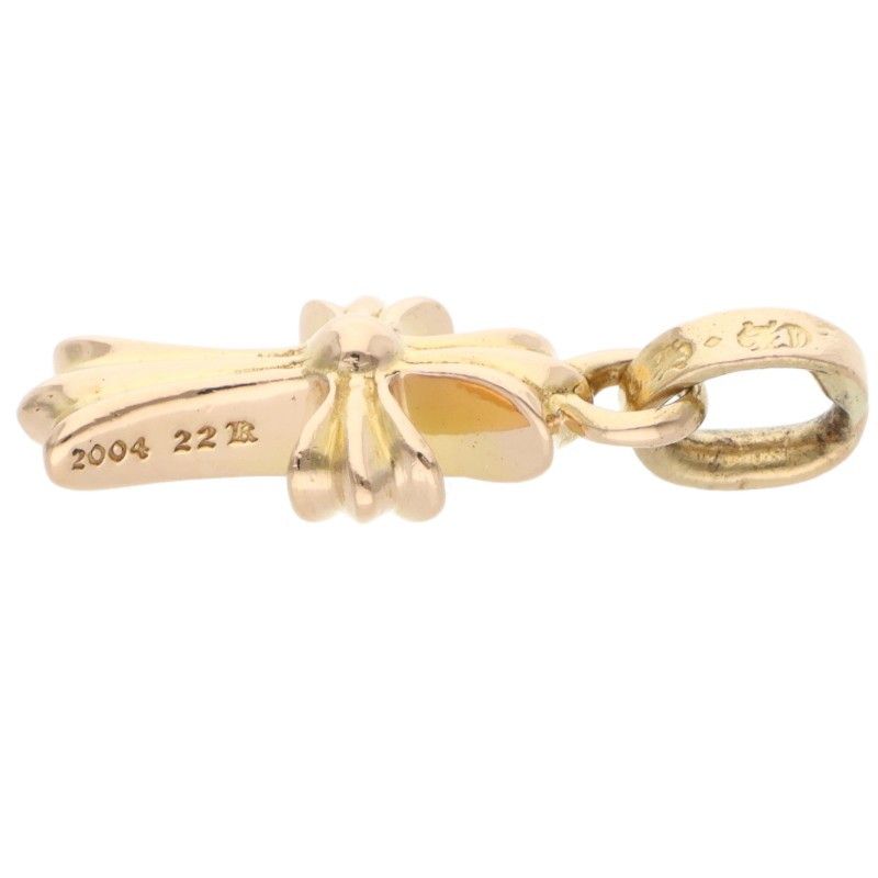 Chrome Hearts 22k Crs Bbyfat 22k Baby Fat Charm Gold Necklace Top