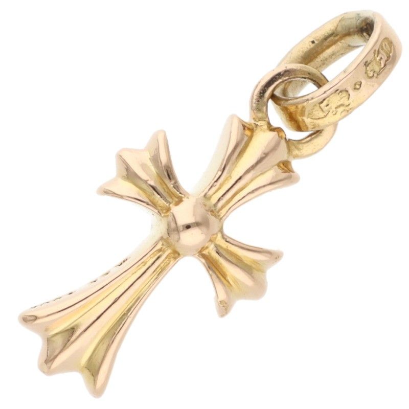 Chrome Hearts 22k Crs Bbyfat 22k Baby Fat Charm Gold Necklace Top