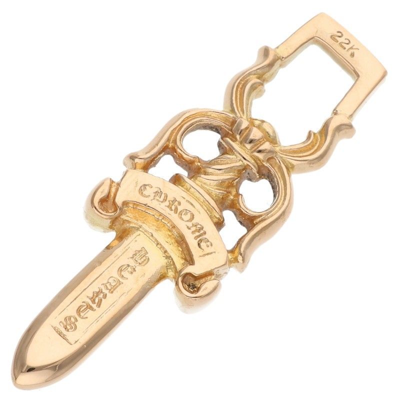 Chrome Hearts 22k P D Pendant Aftermarket Pave Diamond Gold Necklace