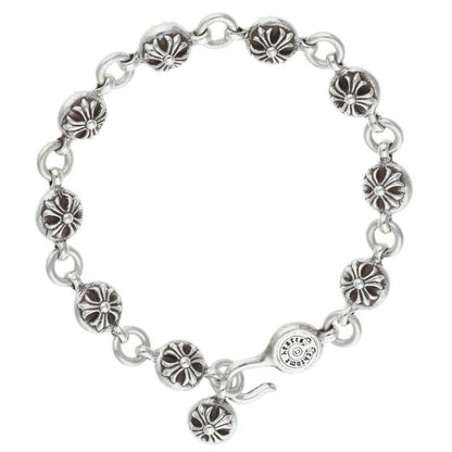 Chrome Hearts No2 Ball 2 Cross Silver Bracelet