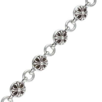 Chrome Hearts No2 Ball 2 Cross Silver Bracelet