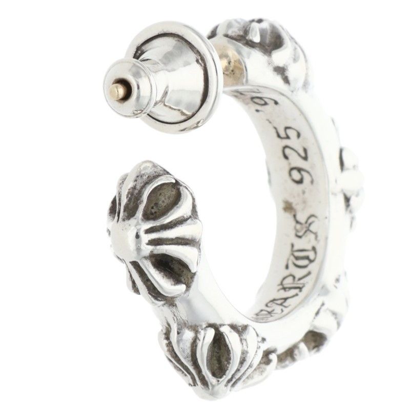 Chrome Hearts Hoop Cross Sml Band Silver Earrings