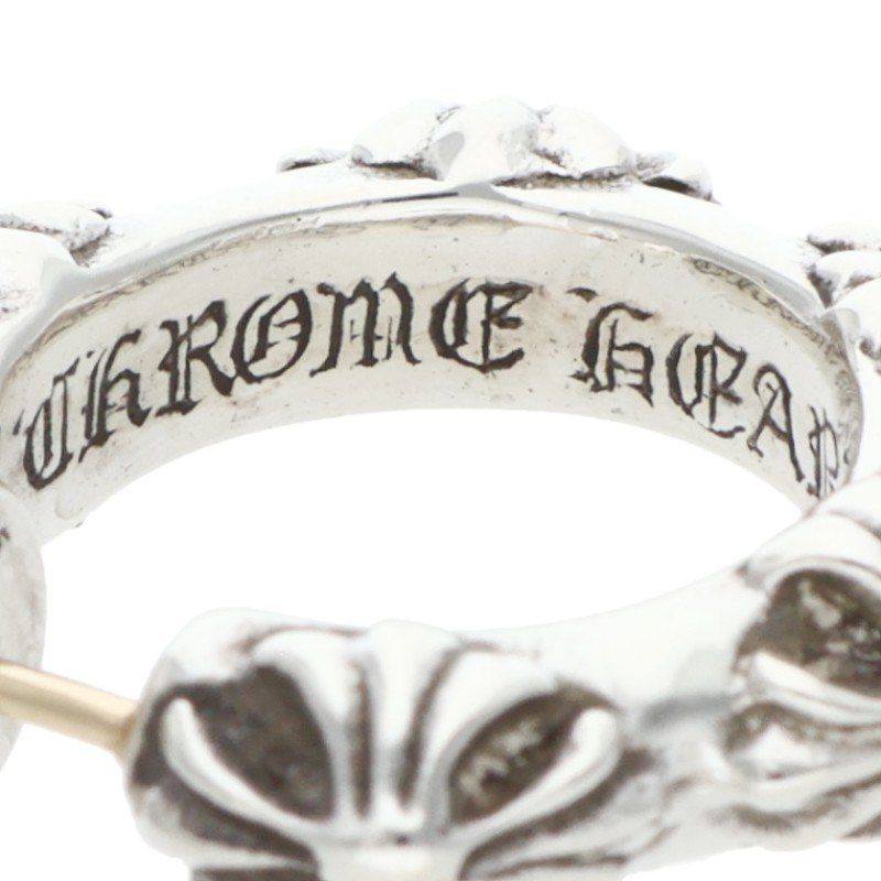 Chrome Hearts Hoop Cross Sml Band Silver Earrings