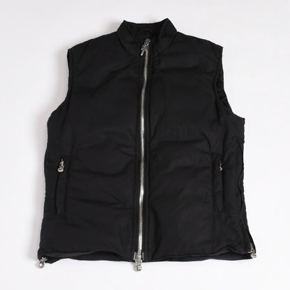 Chrome Hearts Down Vest SM Dagger Zip Cross Ball Horseshoe Black 925 Sterling