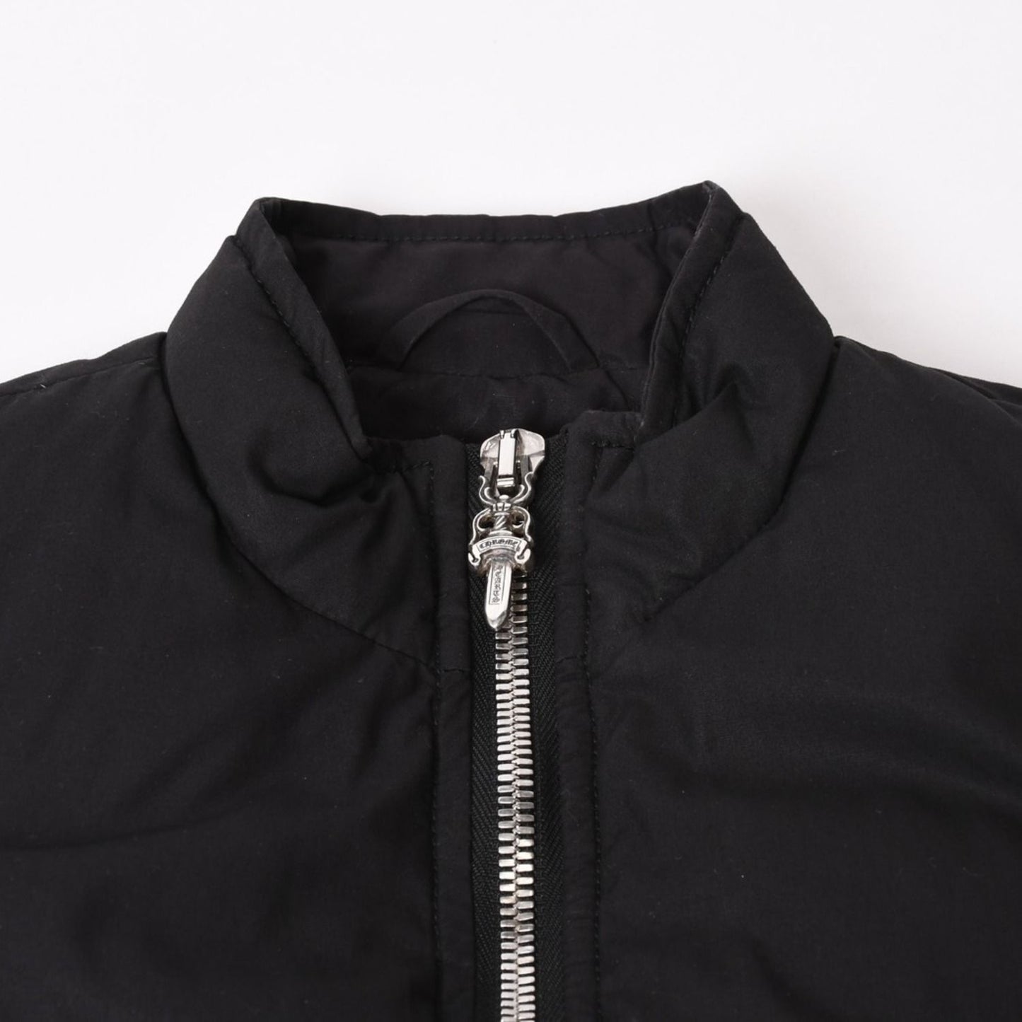 Chrome Hearts Down Vest SM Dagger Zip Cross Ball Horseshoe Black 925 Sterling — view 4