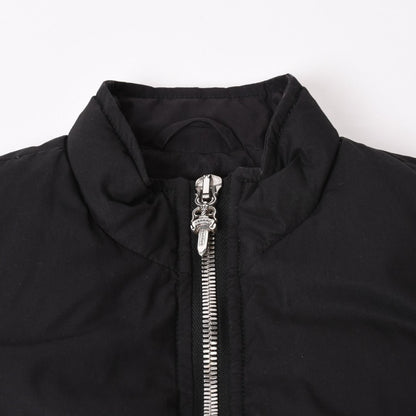 Chrome Hearts Down Vest SM Dagger Zip Cross Ball Horseshoe Black 925 Sterling — view 4