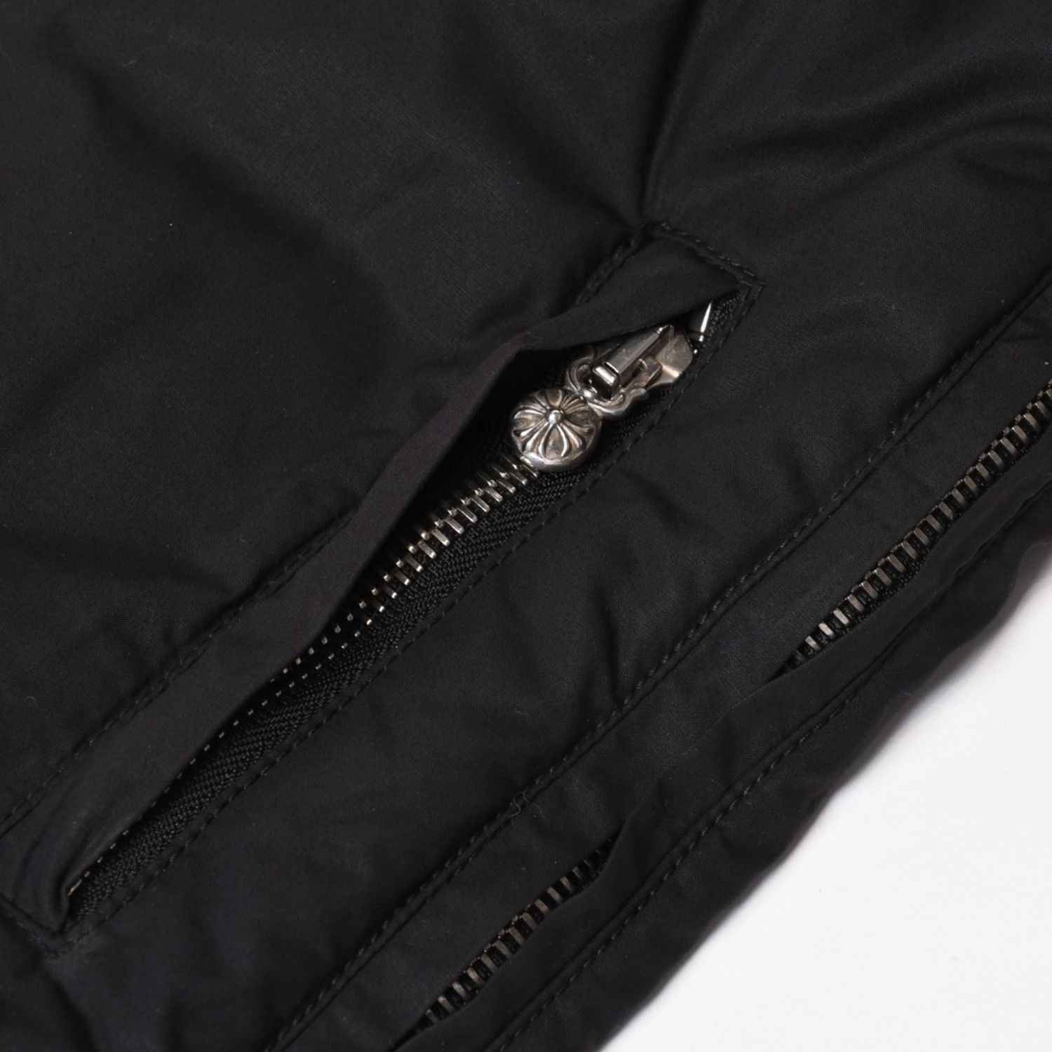 Chrome Hearts Down Vest SM Dagger Zip Cross Ball Horseshoe Black 925 Sterling — view 7