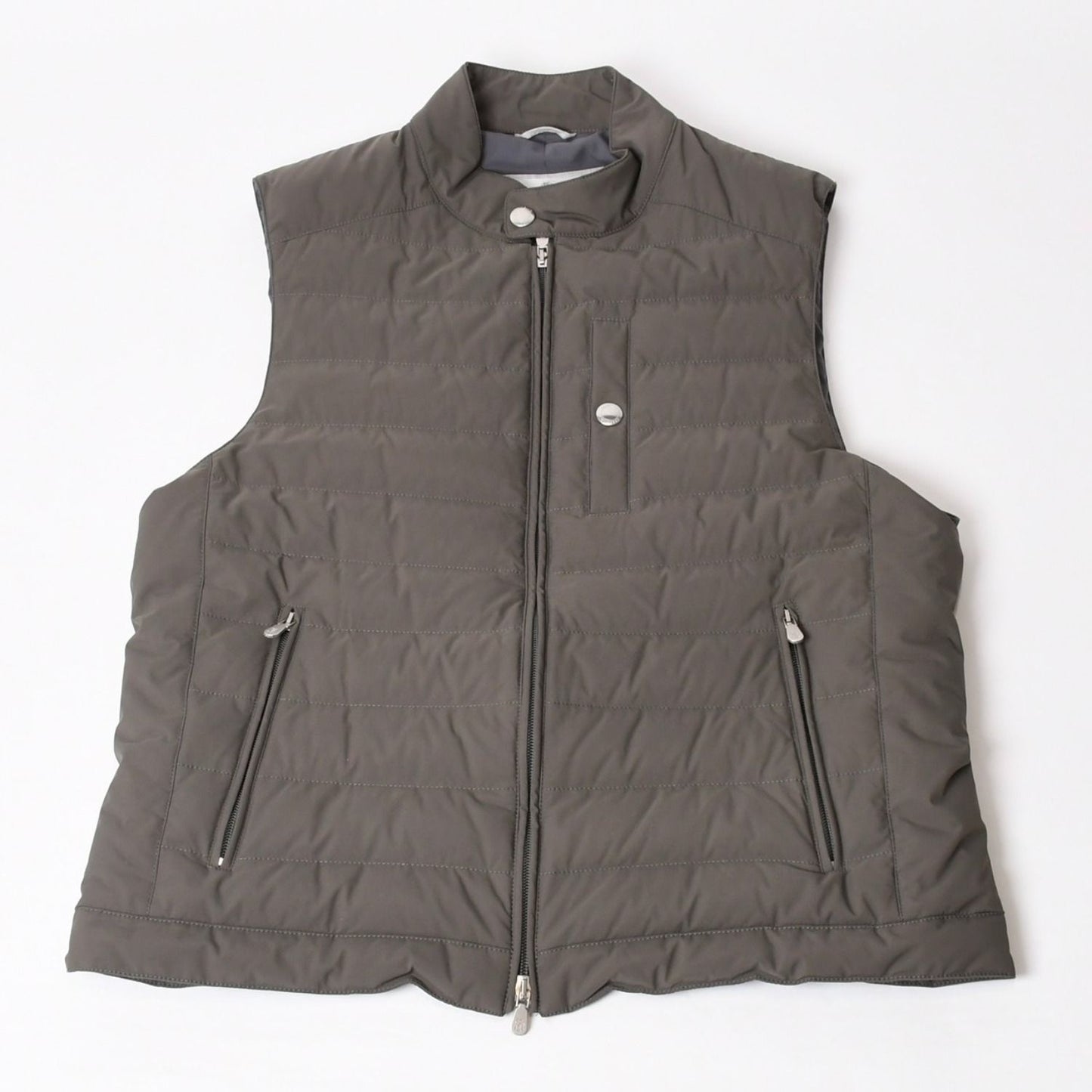 Brunello Cucinelli Quilted Down Vest Gray
