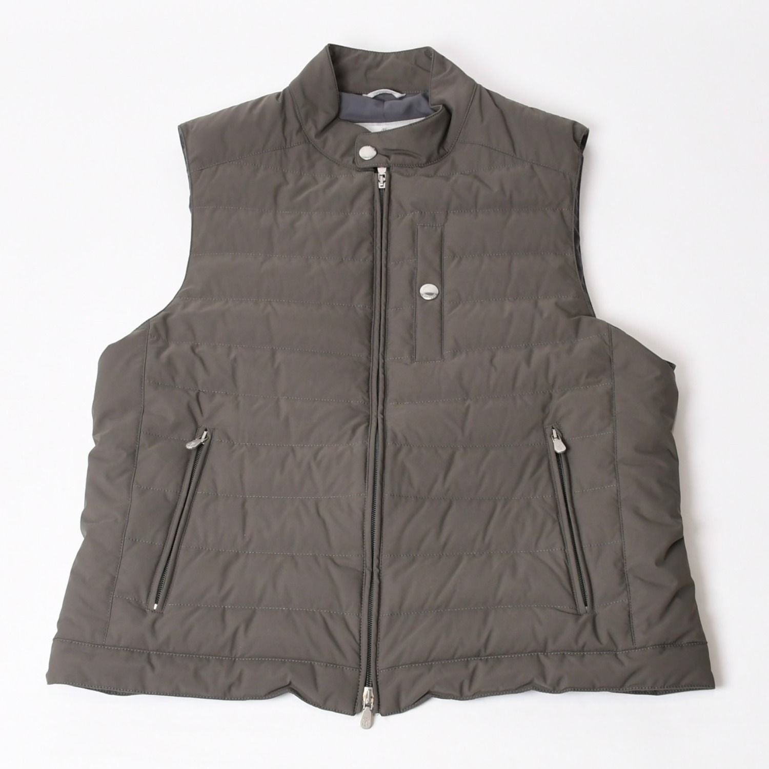 Brunello Cucinelli Quilted Down Vest Gray