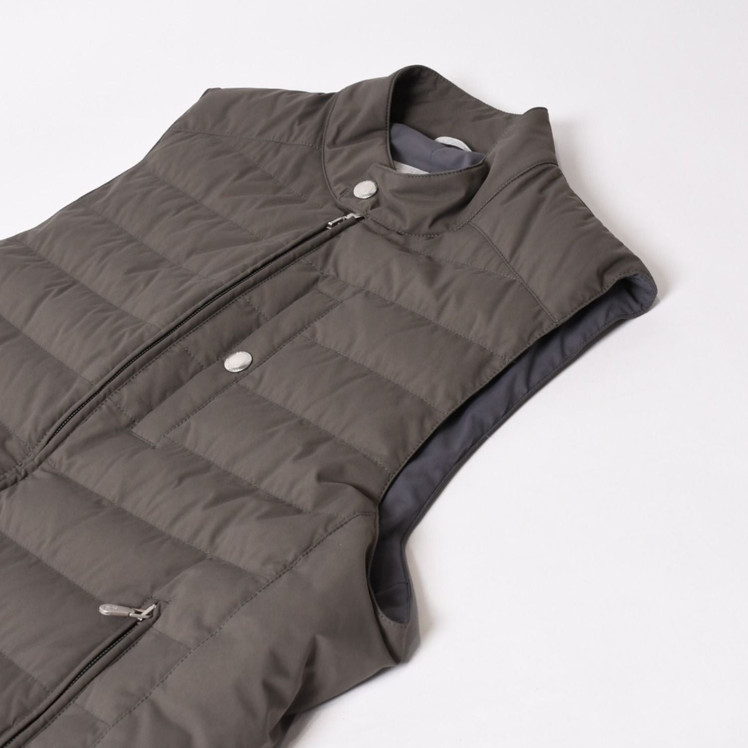 Brunello Cucinelli Quilted Down Vest Gray — view 3