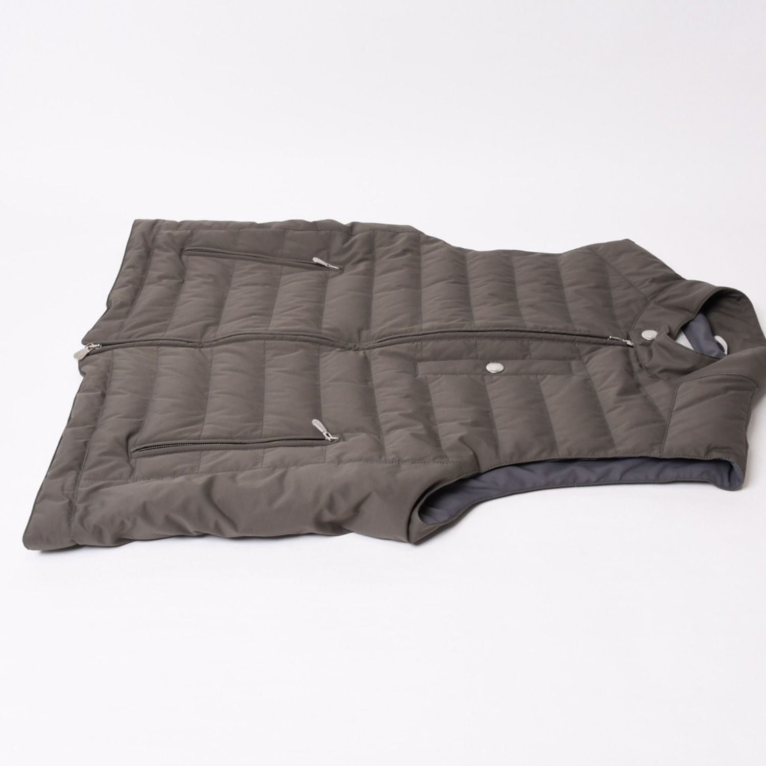 Brunello Cucinelli Quilted Down Vest Gray — view 4