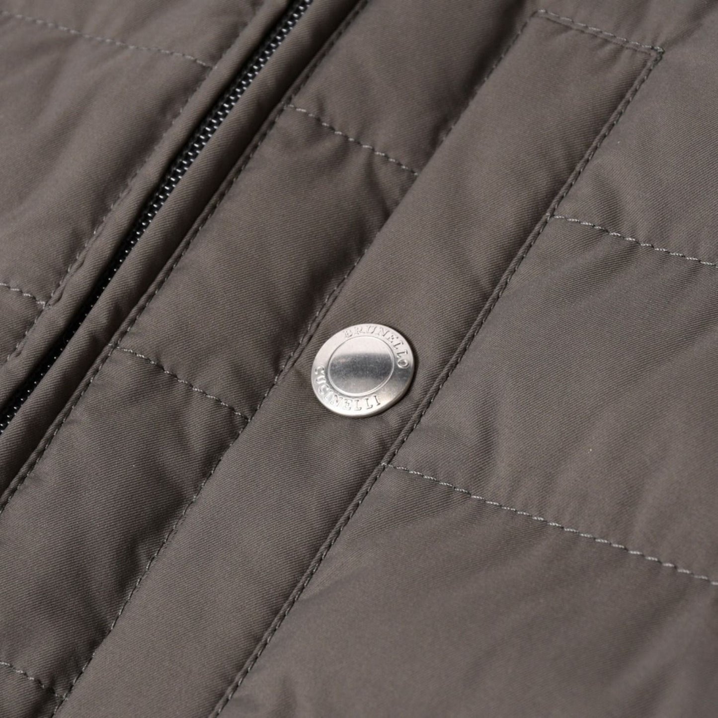 Brunello Cucinelli Quilted Down Vest Gray — view 7