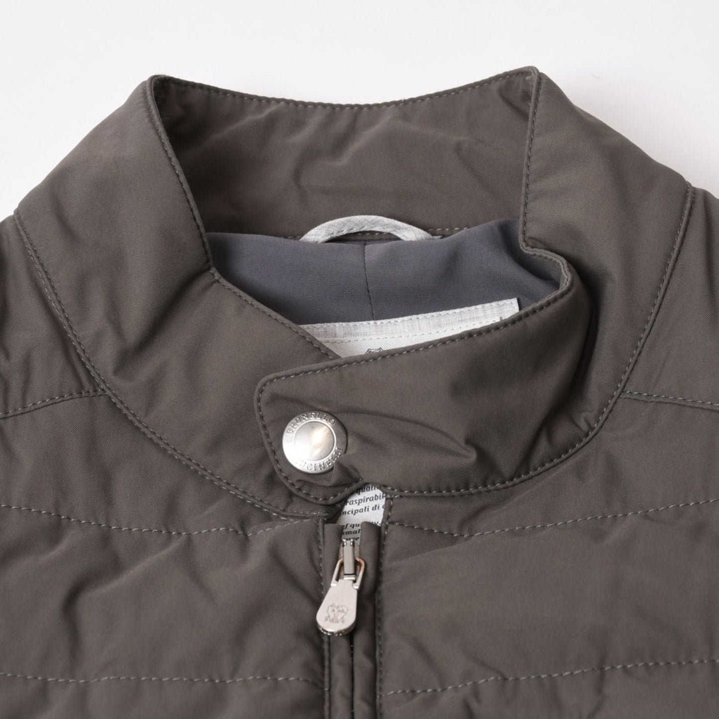 Brunello Cucinelli Quilted Down Vest Gray — view 8